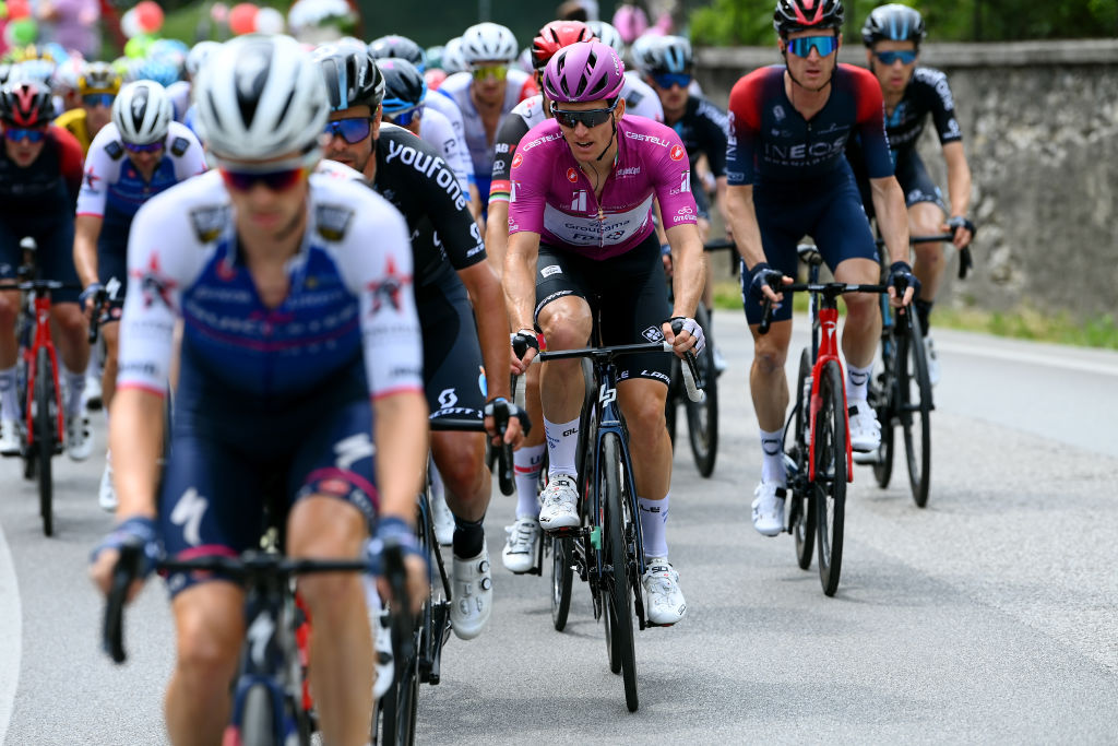 TREVISO ITALY MAY 26 Arnaud Demare of France and Team Groupama FDJ purple points jersey competes during the 105th Giro dItalia 2022 Stage 18 a 156km stage from Borgo Valsugana to Treviso Giro WorldTour on May 26 2022 in Treviso Italy Photo by Tim de WaeleGetty Images