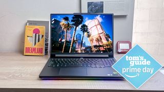 Lenovo Legion Pro 7i on table with Tom's Guide Prime Day badge