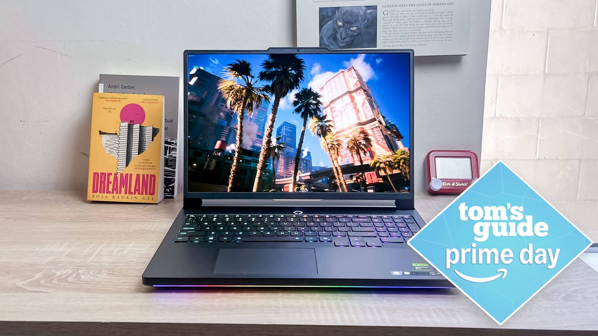 Lenovo Legion Pro 7i on table with Tom&#039;s Guide Prime Day badge
