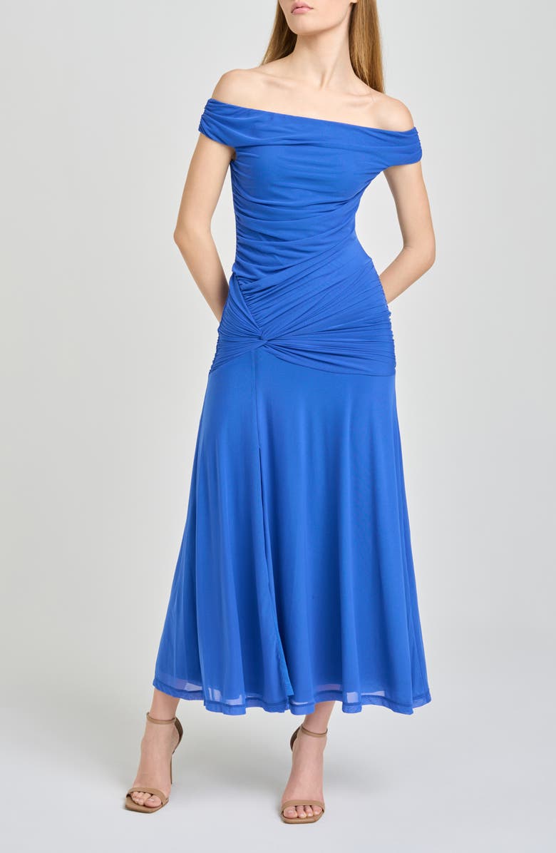 X Hannah Lovey Porter Margaux Off the Shoulder Ruched Dress