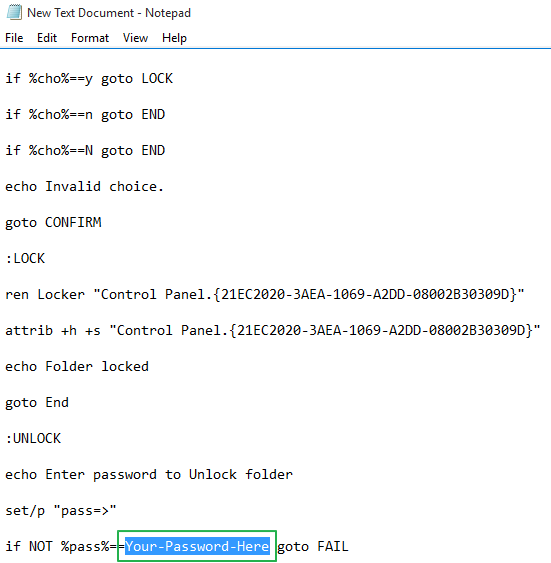 how to put password on folder in laptop windows 10