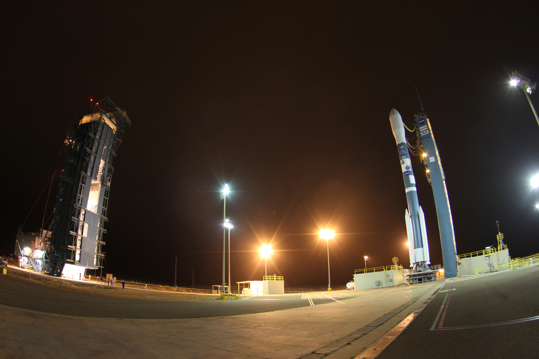 A United Launch Alliance Delta 2 rocket stands ready to launch NASA&#039;s Aquarius/SAC-D mission from Space Launch Complex-2.