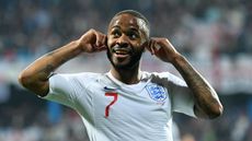 England forward Raheem Sterling celebrates his goal in the 5-1 win against Montenegro