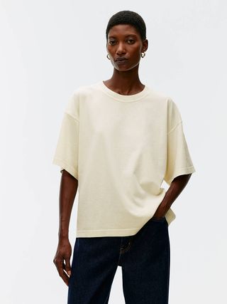 Cotton T-Shirt - Off White - Arket Gb