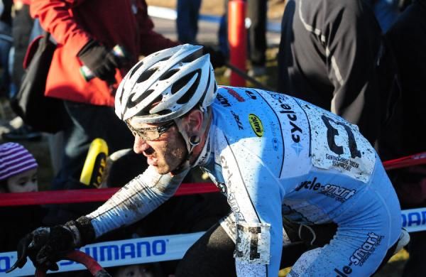 Adam Myerson (Cycle Sport) riding through some S-Turns.