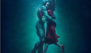 The Shape of Water Amphibious Creature and Elisa embrace underwater