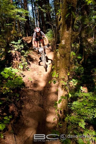 A rider on singletrack on day three.