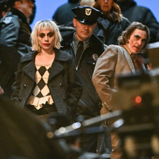 Lady Gaga and Joaquin Phoenix are seen on the set of "Joker: Folie a Deux" at Shakespeare Steps in the Bronx on April 02, 2023 in New York City.