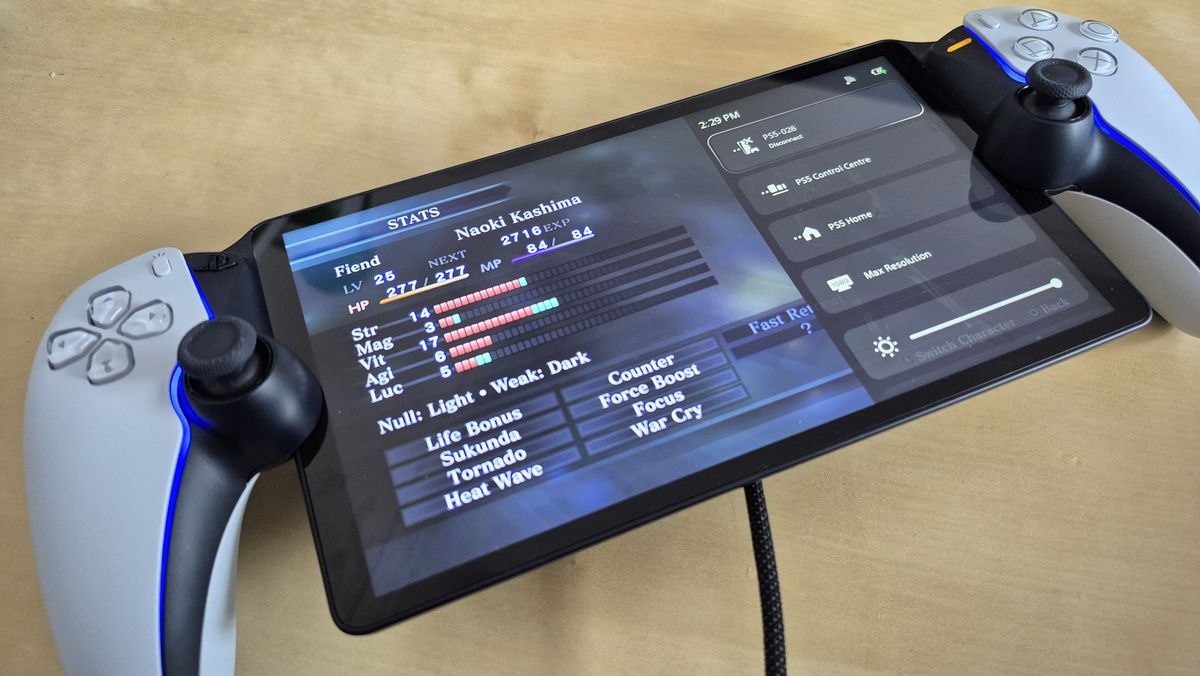 Battery life indicated on PS Portal while playing Shin Megami Tensei III: Nocturne