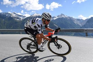 LEUKERBAD SWITZERLAND JUNE 10 Domenico Pozzovivo of Italy and Team Qhubeka Assos during the 84th Tour de Suisse 2021 Stage 5 a 1752km stage from Gstaad to Leukerbad 1385m UCIworldtour tds tourdesuisse on June 10 2021 in Leukerbad Switzerland Photo by Tim de WaeleGetty Images