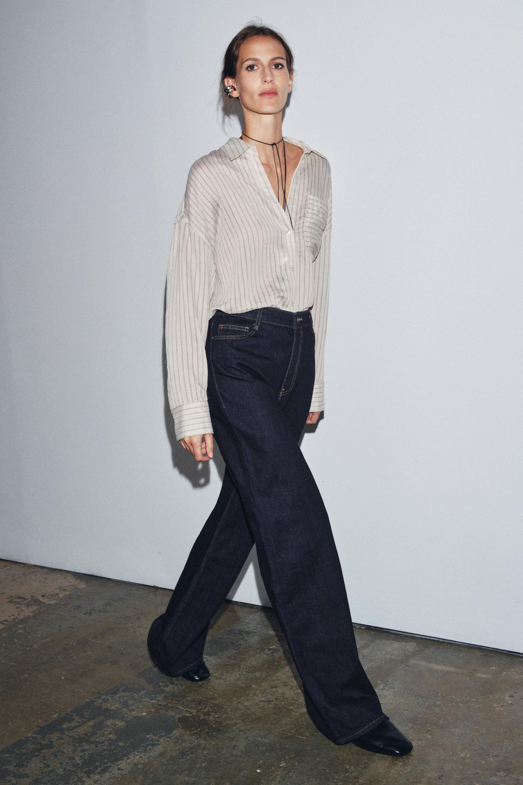 Zw Collection Wide-Leg High-Waist Jeans