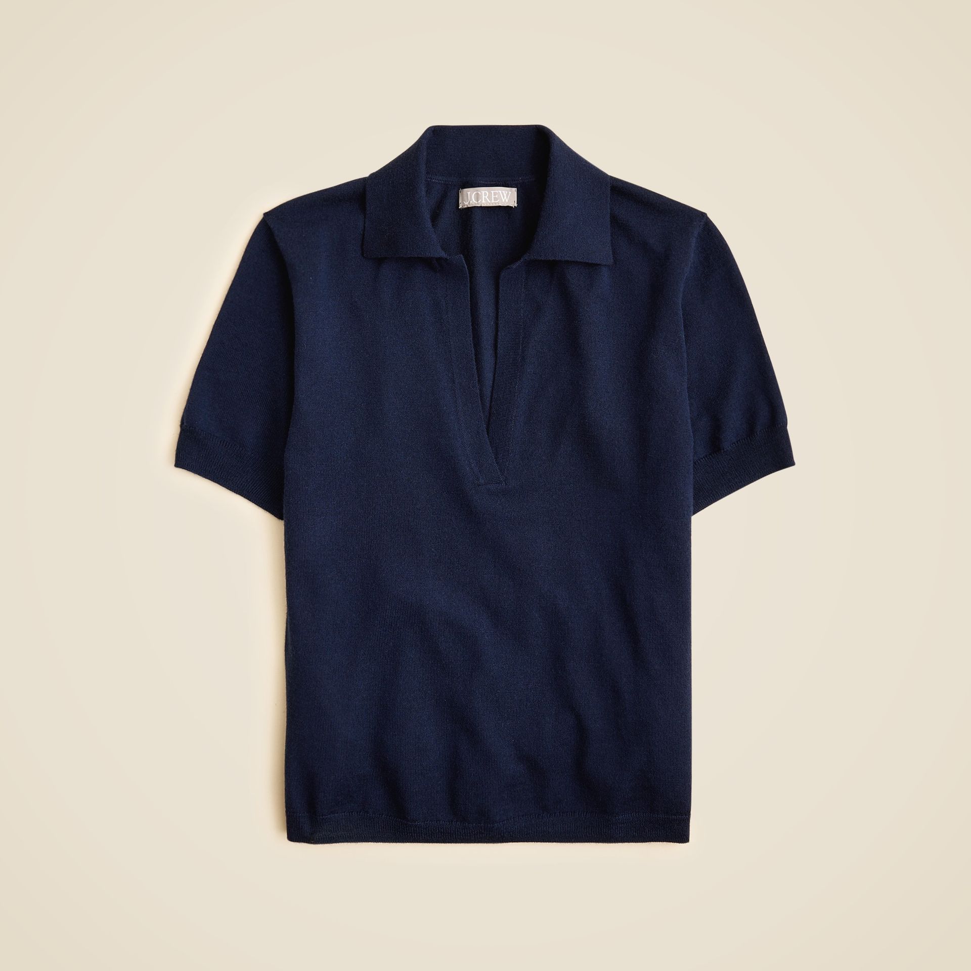 Short-Sleeve Sweater-Polo in Merino Wool