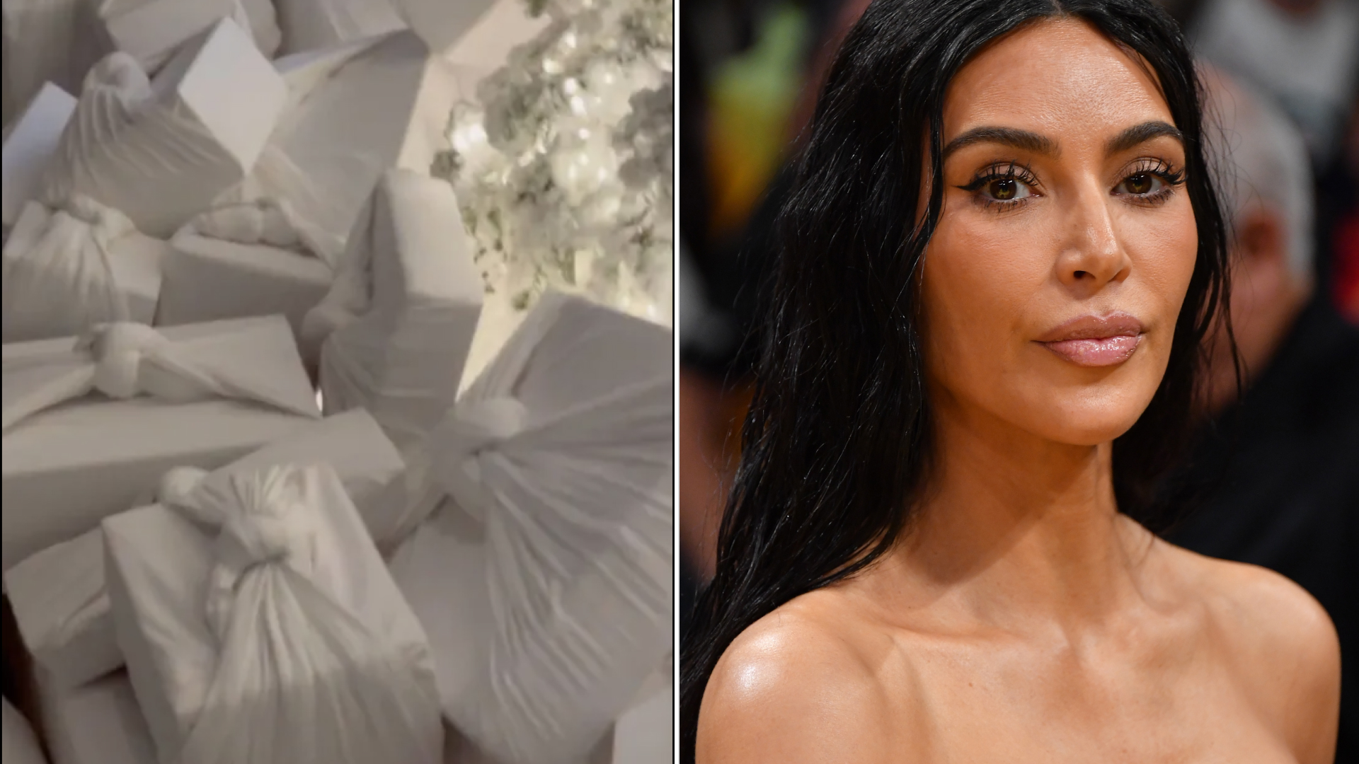 Kim Kardashian wraps her gifts in SKIMS cotton fabric