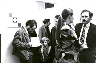 Margareta in the front and Miklos von Bartha on the right at one of their first openings