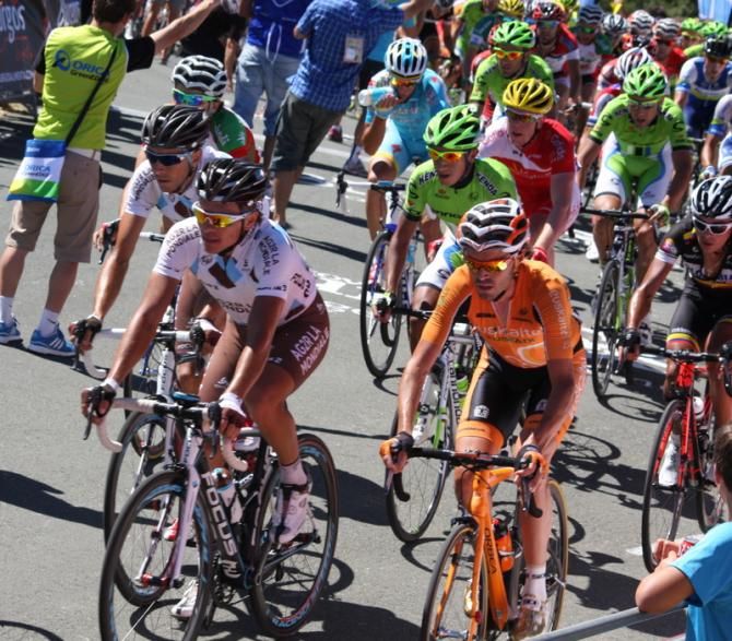 Samuel Sanchez (Euskaltel-Euskadi) in the Vuelta a Burgos peloton