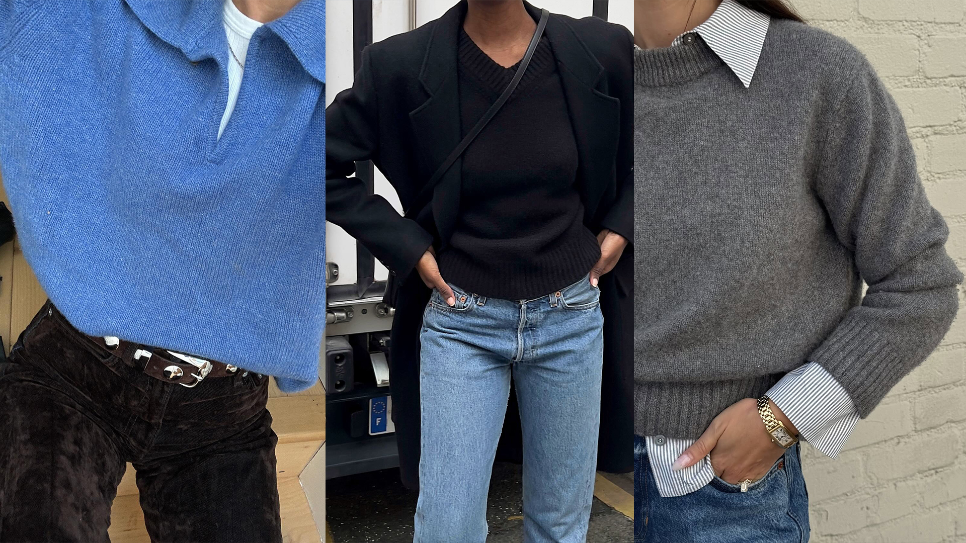 Influencers wearing cashmere sweaters