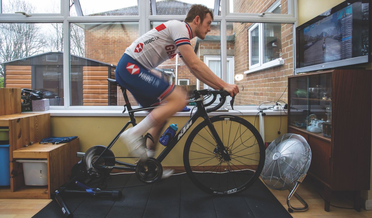 Joe Rees on the turbo trainer