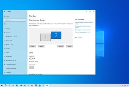 Windows 10 display rearrange settings