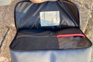 Image shows the Rapha Travel Backpack Reflective