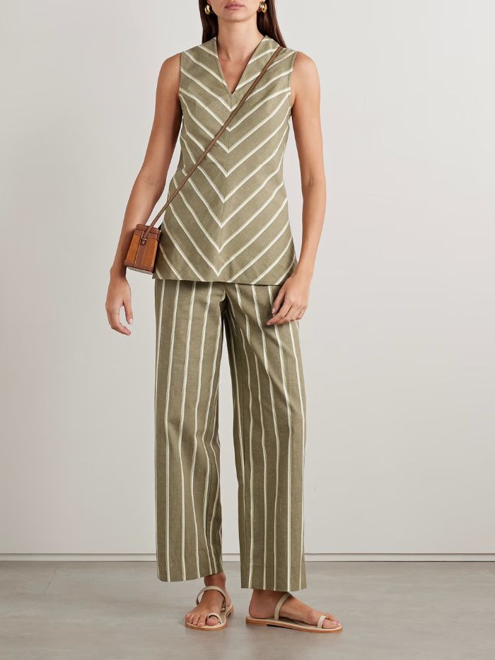 Faithfull Marteret striped cotton and linen-blend tank