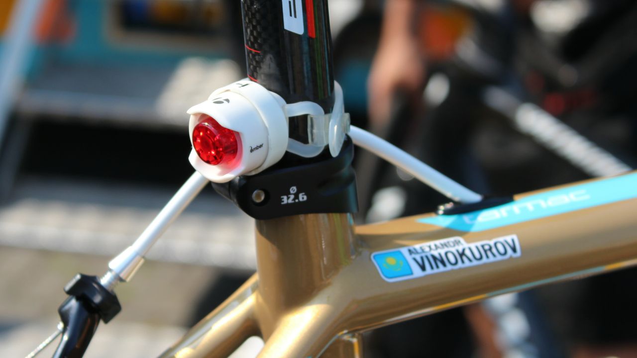 Vinokourov is no longer racing, but his bike still gets the (mostly) pro treatment before the Tour de France, where he is working as management on Astana