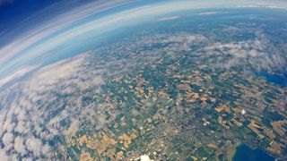 a view of Earth from a high-altitude balloon