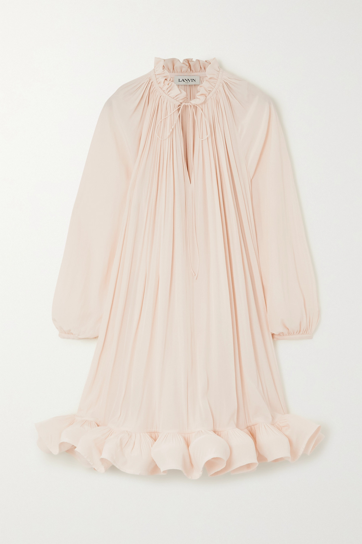 Ruffled Charmeuse Mini Dress