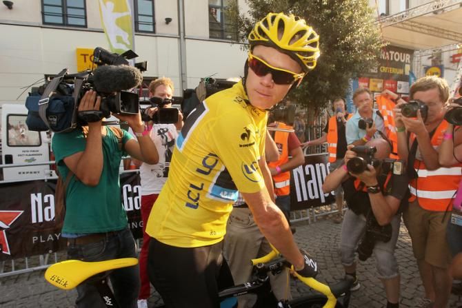 Chris Froome (Sky) was the centre of attention