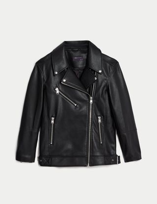 Faux Leather Girlfriend Biker Jacket