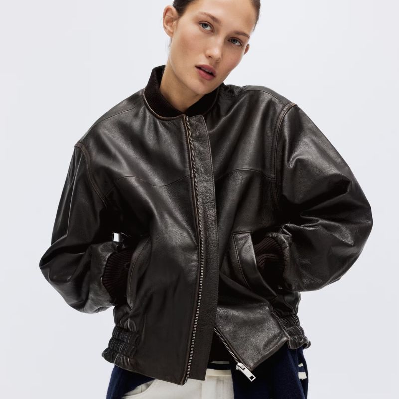 leather bomber jacket