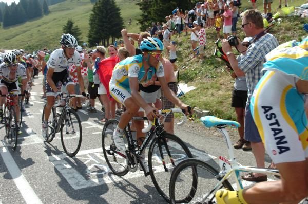 Alberto Contador (Astana) on the stage to Morzine-Avoriaz