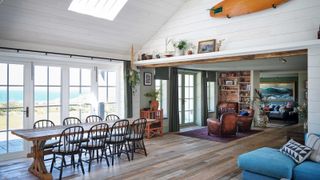 Vaulted ceiling and standard ceiling in living area of a self build home