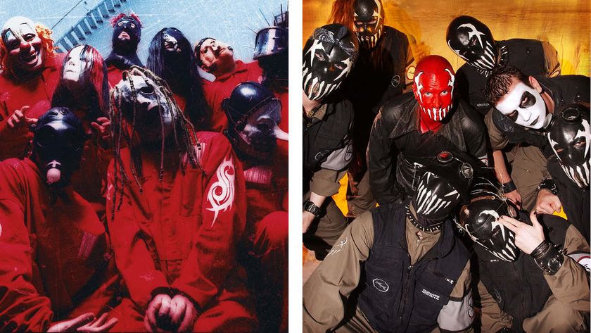 Photos of masked metal bands Slipknot and Mushroomhead