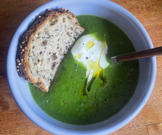 A finished green soup