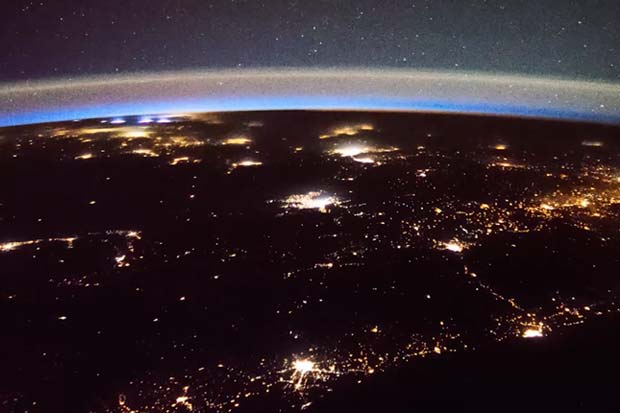 Lightning And &#039;Probably Satellites&#039; Seen From Space Station | Video