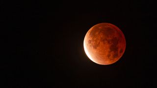 The beaver moon lunar eclipsed photographed from Las Vegas, Nevada.