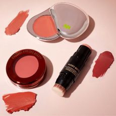 Blushes from Beauty Bay with swatches on pale pink background