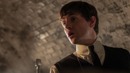 Paul Mescal as Paul McCartney singing in the Cavern Club
