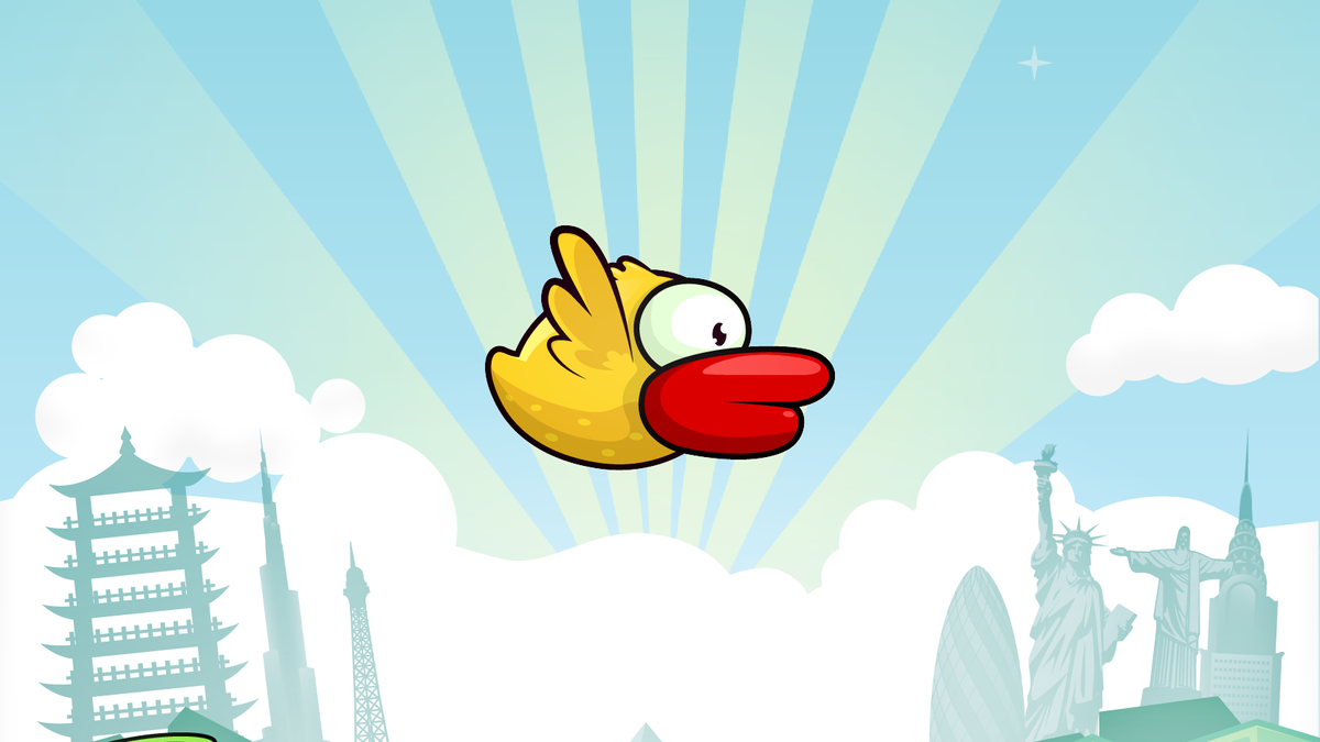 Flappy Bird (2024) key art - a flapping cartoon bird