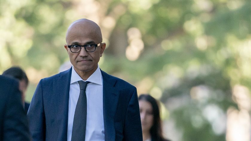 Satya Nadella, chief executive officer of Microsoft Corp., arrives to federal court in Washington, DC, US, on Monday, Oct. 2, 2023.