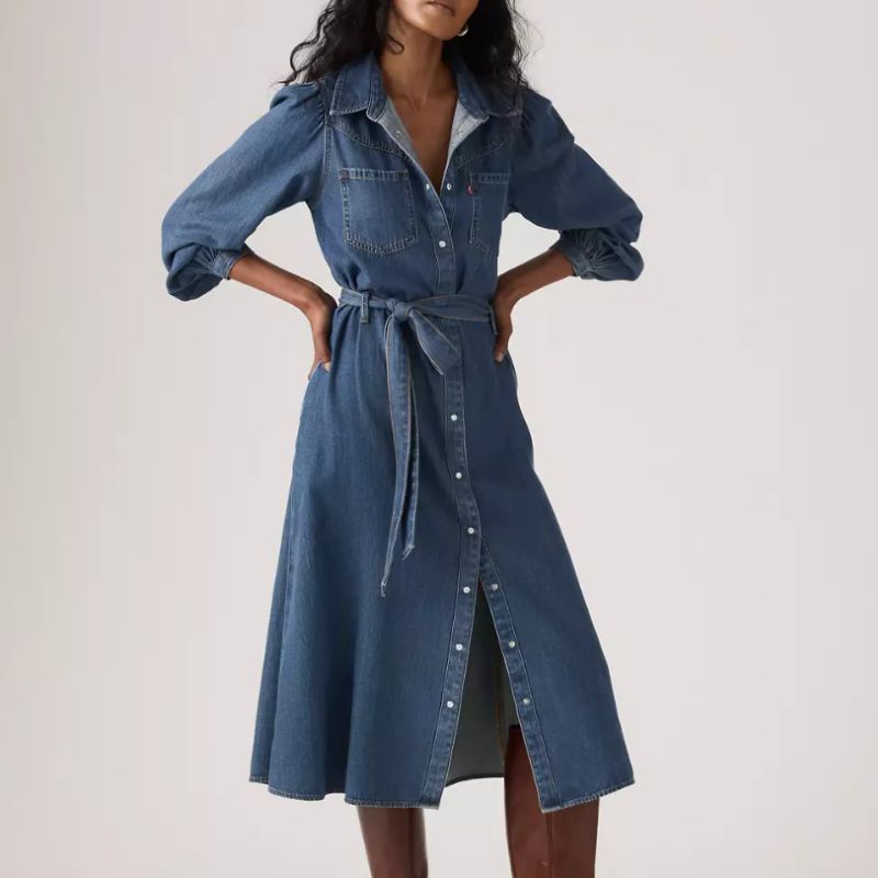 Image of denim dress