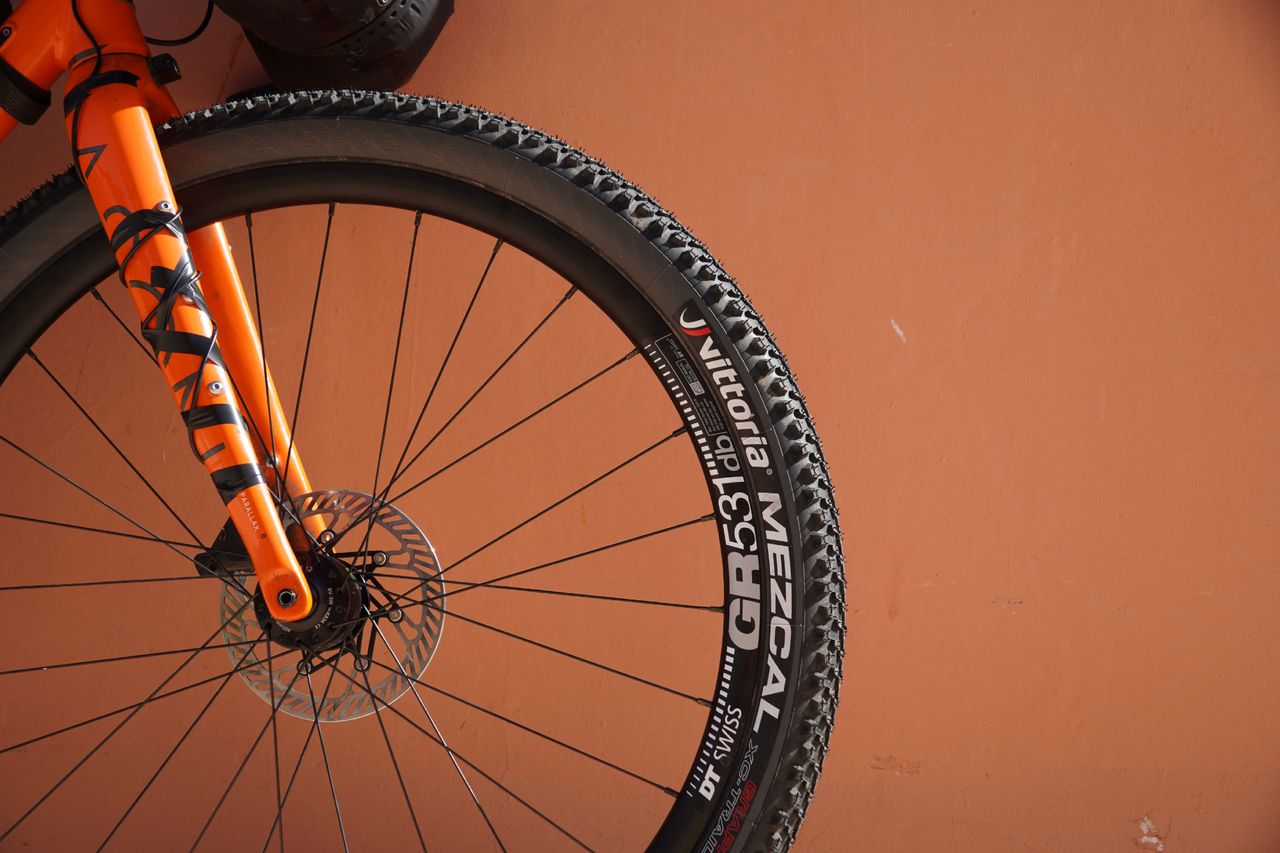 Image shows the tech on one of the bikes being ridden at the Atlas Mountain Race