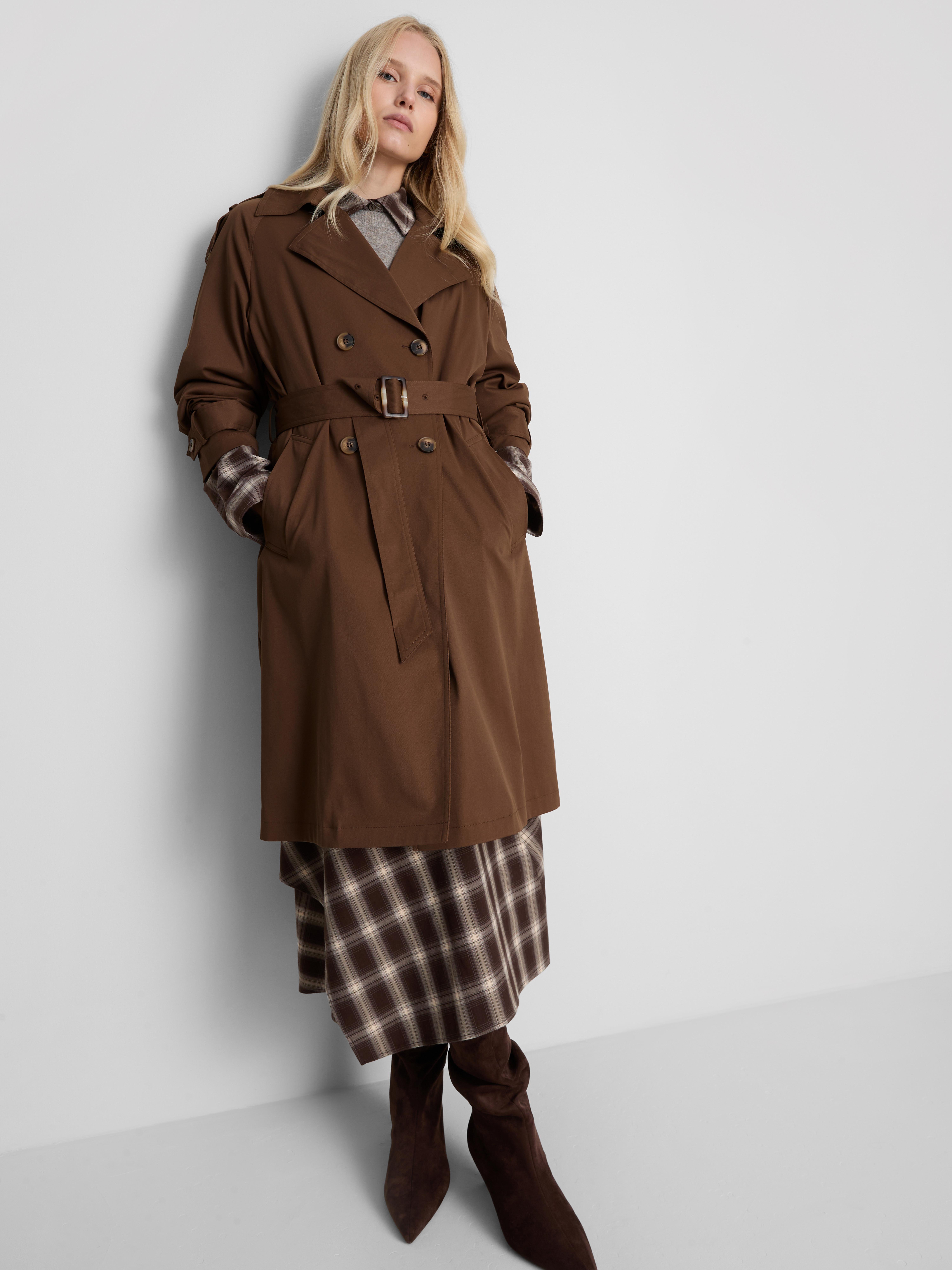 By Coleen Double Breasted Midi Trench Coat