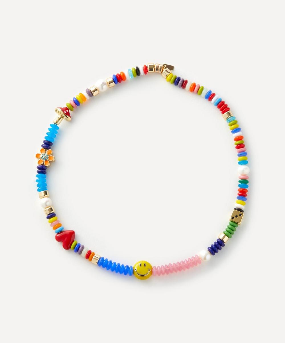 14ct Gold-Plated Enamel Beaded Necklace