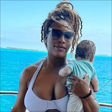 Serena Williams shared a postpartum bikini pictures and a sweet message of self-love to Instagram.