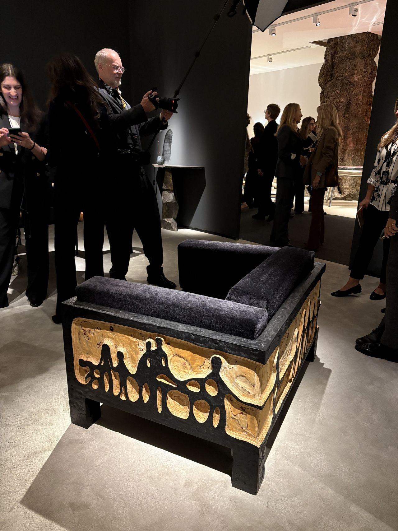 Installation view of a series of experimental furniture pieces showcased in galleries and hotel bedrooms in an elevated setup.