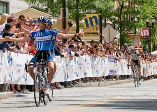 Looking more like they are powering a tandem, UnitedHealthcare's Jake Keough and Boy Van Poppel finish 1-2.