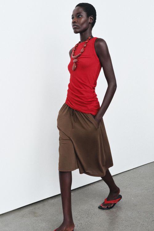 Draped Sleeveless Top