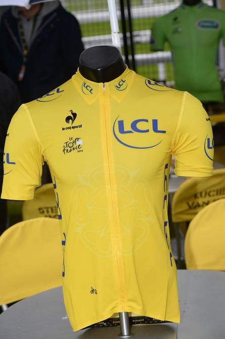 The yellow jersey on display