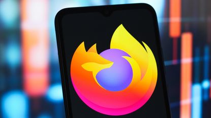 A firefox logo on a mobile phone